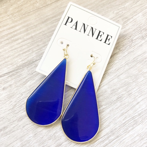 VICI Moon Teardrop Earrings in Cobalt blue - Picture 2 of 7
